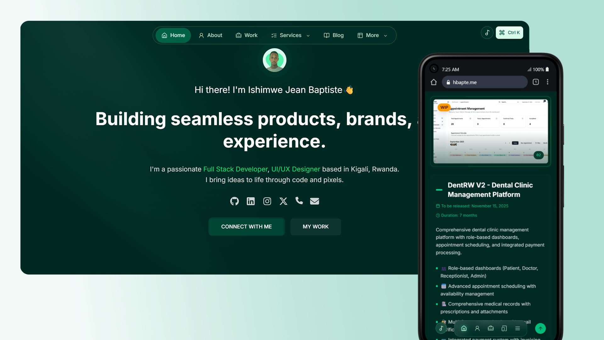 Screenshot of Portfolio V2 - Personal Brand Platform