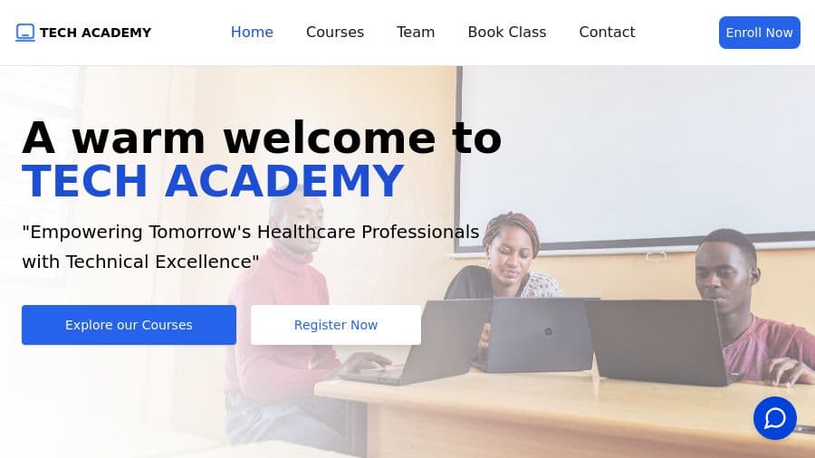 Screenshot of TECH ACADEMY - Educational Platform